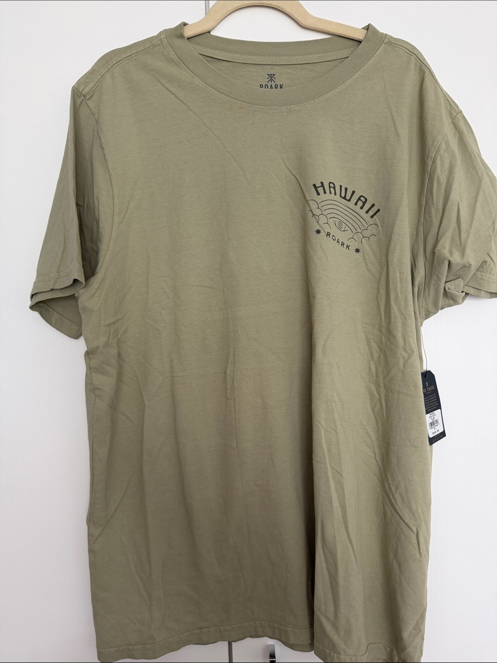 Roark Hawaii Open Roads Open Minds Graphic Tee Olive XL NWT